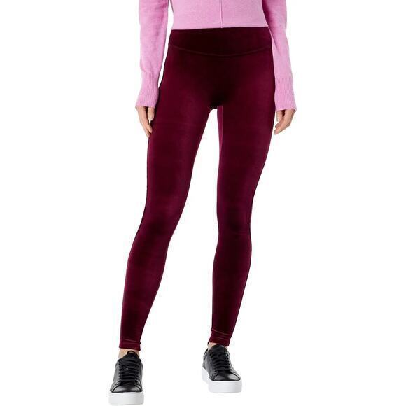 Spanx Velvet‎ Leggings in Rich Burgandy Size Small - Picture 1 of 6
